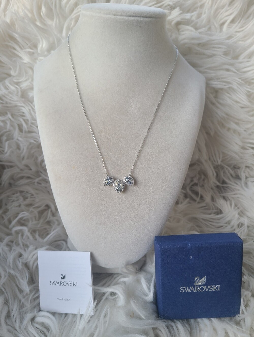 Swarovski Christie Frontal Necklace Blue Crystal-Like New 5113784